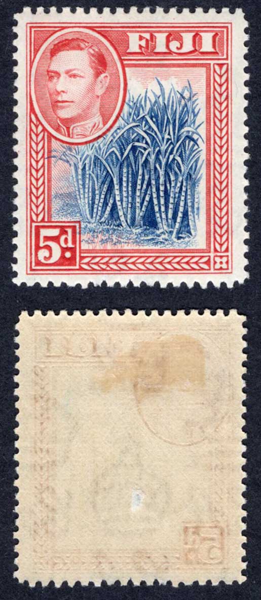 Fiji SG258 5d Blue and Scarlet M/M (tiny gum thin) Cat 45 pounds