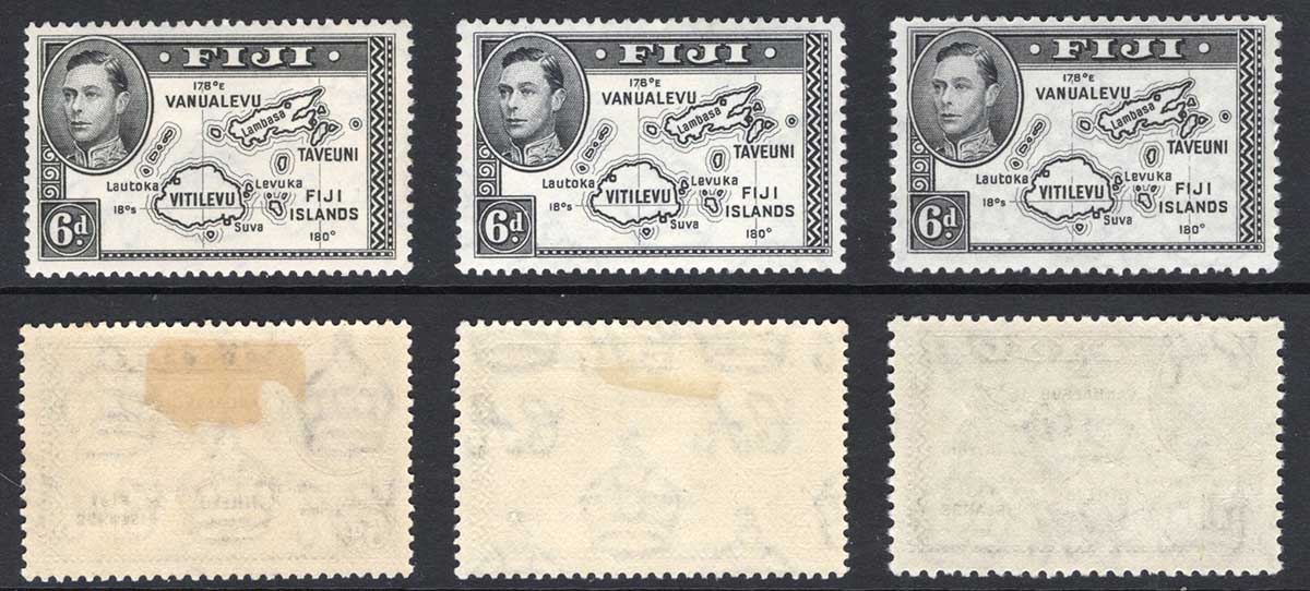 Fiji SG261/b 5d Die 2 Three listed stamps M/M Cat 47.50 pounds