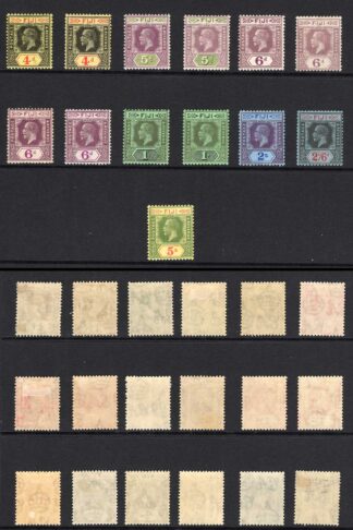 Fiji SG228/41 KGV Wmk Script Set with loads of shades M/M Cat 224 pounds