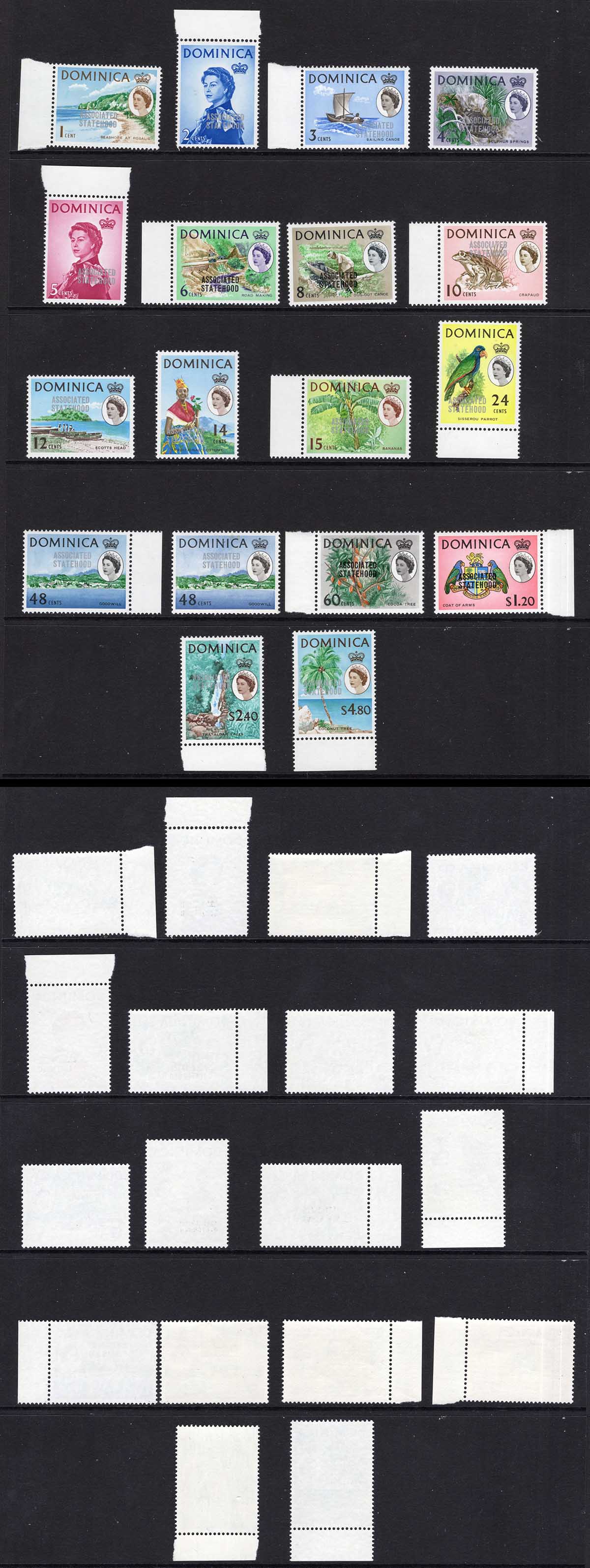Dominica SG214/31 Associated Statehood set U/M Cat 20 pounds