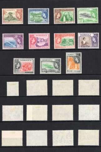 Dominica SG140/58 1954 Set of 19 M/M Cat 110 pounds