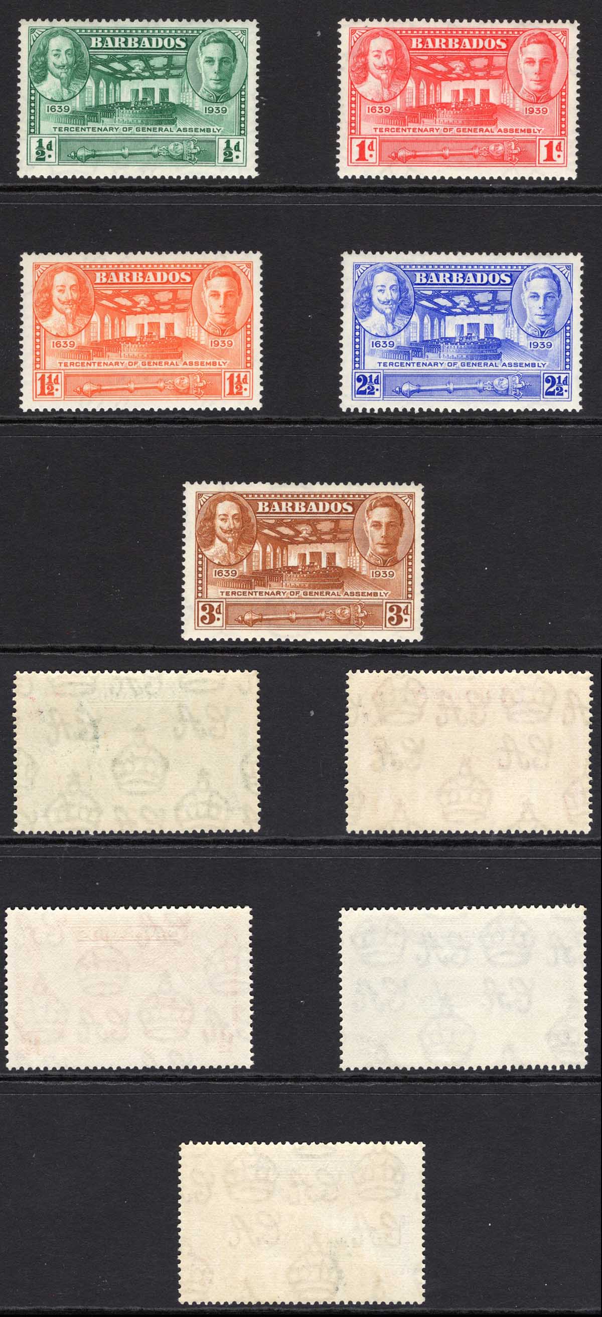 Barbados SG257/61 Tercentenary Set U/M Cat 17 pounds