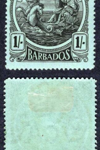 Barbados SG189 1/- Black/green M/M Cat 18 pounds
