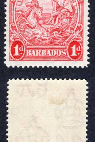 Barbados SG249a 1d Scarlet Perf 14 M/M Cat 20 pounds