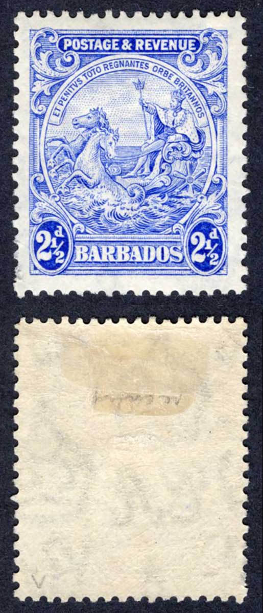 Barbados SG233a 1933 2 1/2d Bright Ultramarine M/M Cat 21 pounds