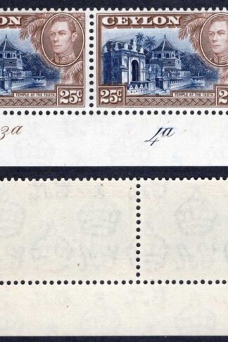 Ceylon SG392a 25c Wmk Upright U/M Plate Pair Cat 9 pounds