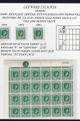 Leeward Is SG100a 1d Blue-green DI flaw (early state) in a U/M Block