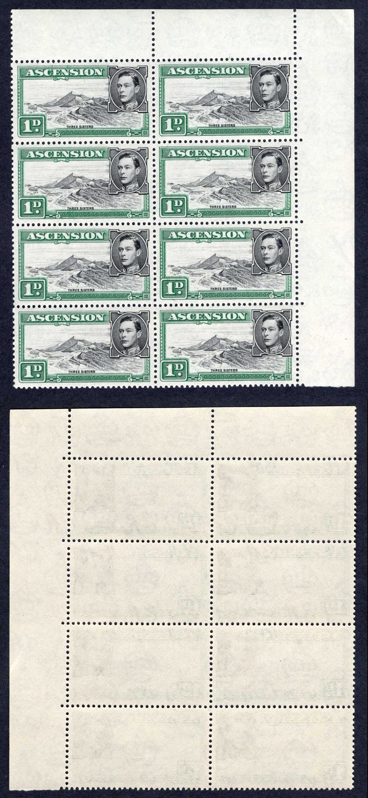 Ascension SG39d CW16a 1d Black and Green Left Vertical lines Doubled U/M