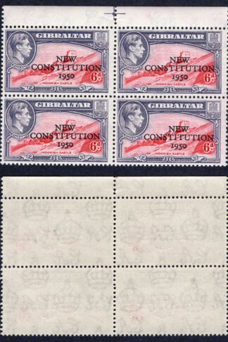 Gibraltar SG142 6d with R1/3-4 Major Re-entries U/M