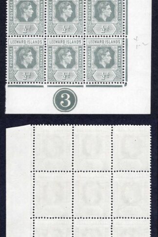 Leeward Is SG97 1/2d Slate-grey R10/5 and 10/6 Damaged S in Islands U/M