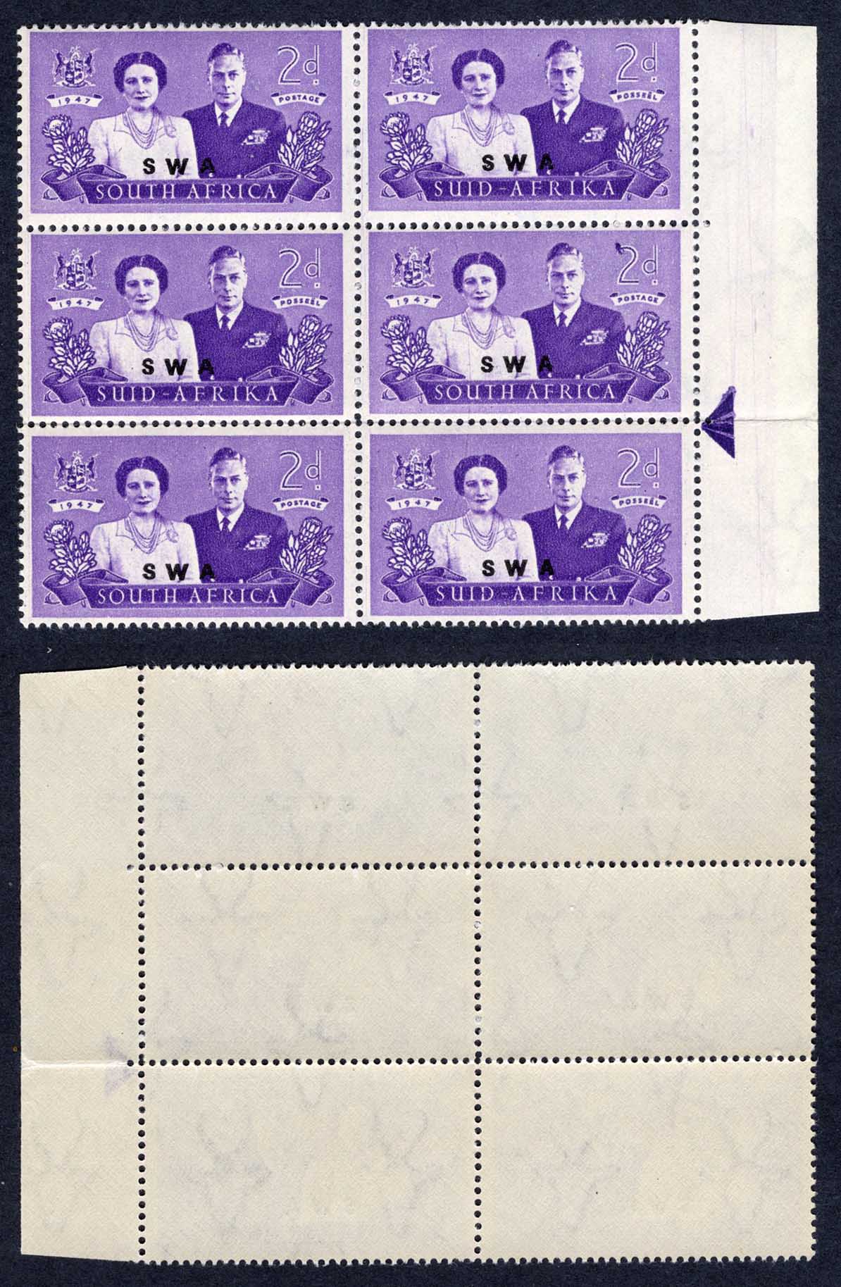 South West Africa SG135a Royal Visit 2d Variety Bird on 2 U/M Cat 10+ pounds