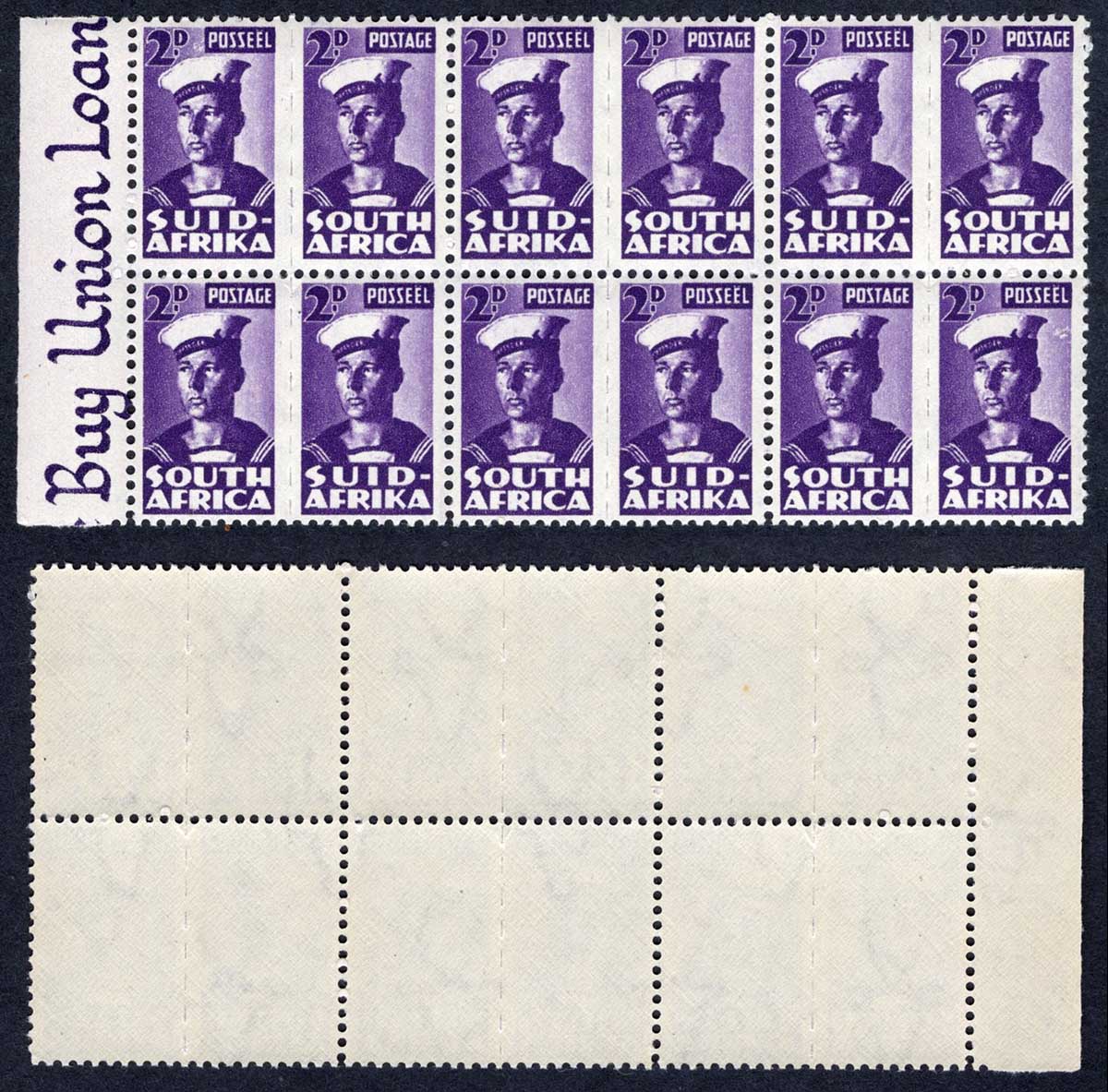 South Africa SG100 2d Block of 6 pairs U/M