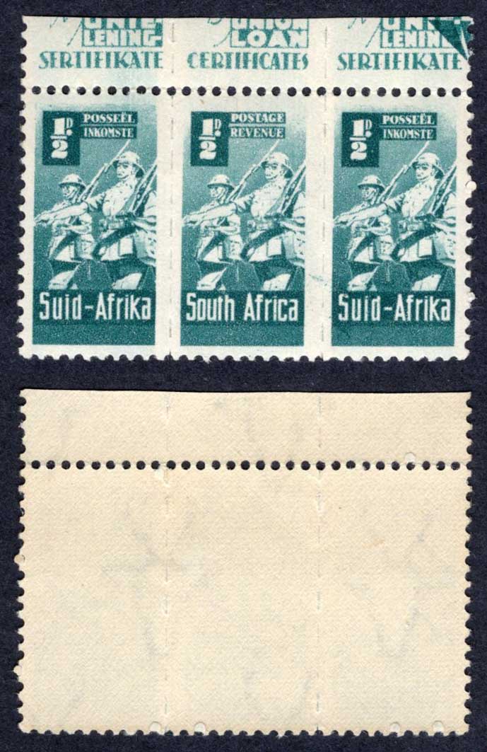 South Africa SG97 1/2d Missing top background U/M