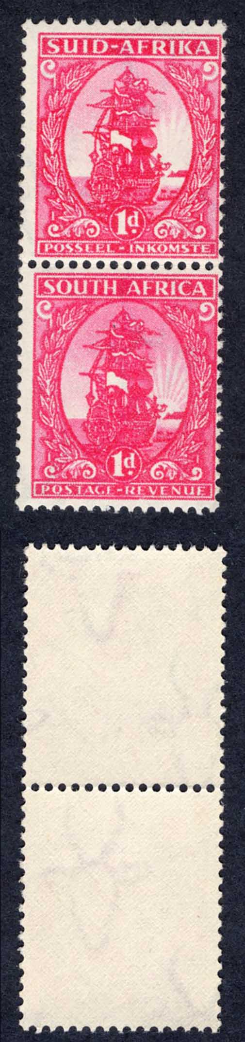 South Africa SG106 1d Coil Pair Variety Blazing Sun U/M