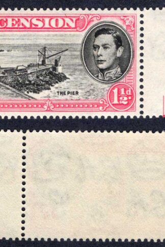 Ascension SG40d 1 1/2d Black and Rose-carmine R5/6 re-entered medallion U/M