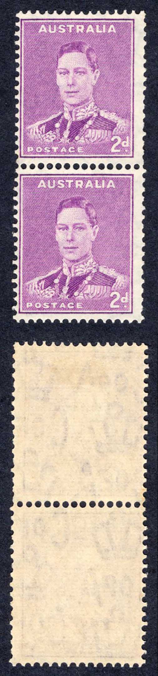 Australia SG185a 2d Wmk Coil Pair M/M Cat 50 pounds