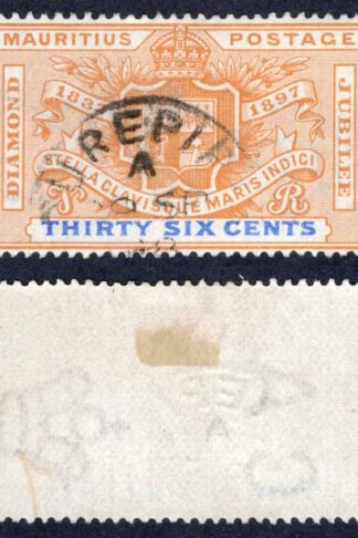 Mauritius SG133 36c Orange and Ultramarine Used Cat 35 pounds