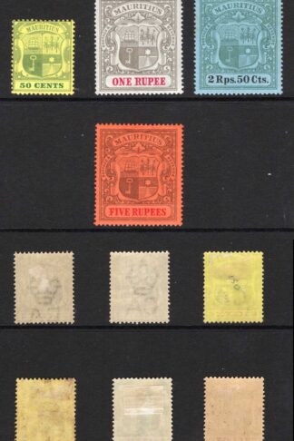 Mauritius 1900 part set but inc top values M/M