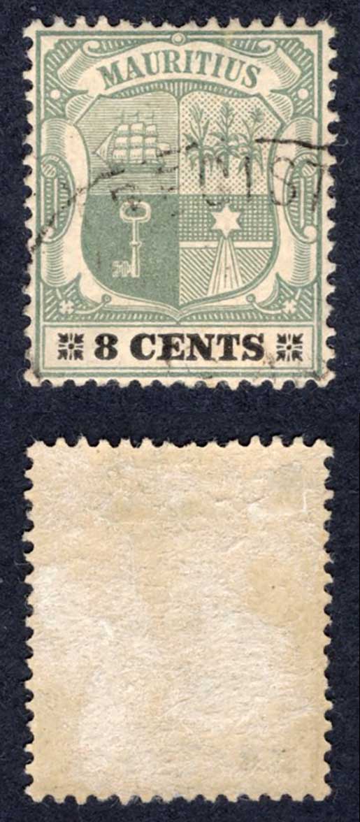 Mauritius SG147 8c Green and black/buff used Cat 20 pounds