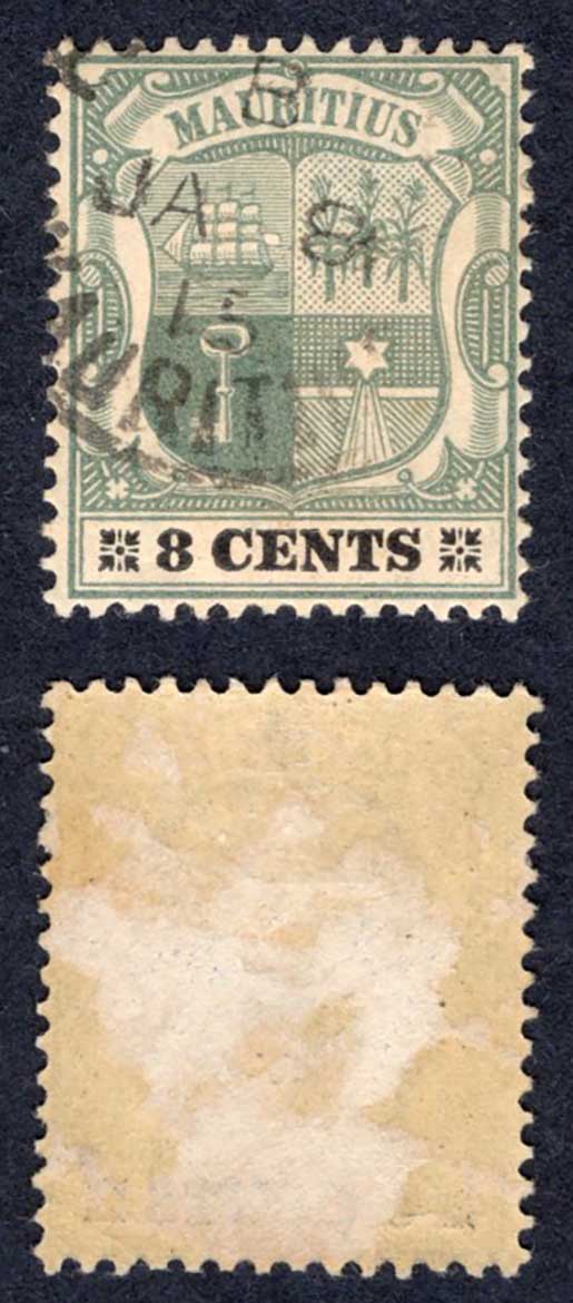 Mauritius SG147 8c Green and black/buff used Cat 20 pounds