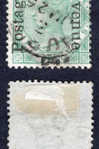 Mauritius SG161 50c Green opt Postage and Revenue used Cat 8 pounds