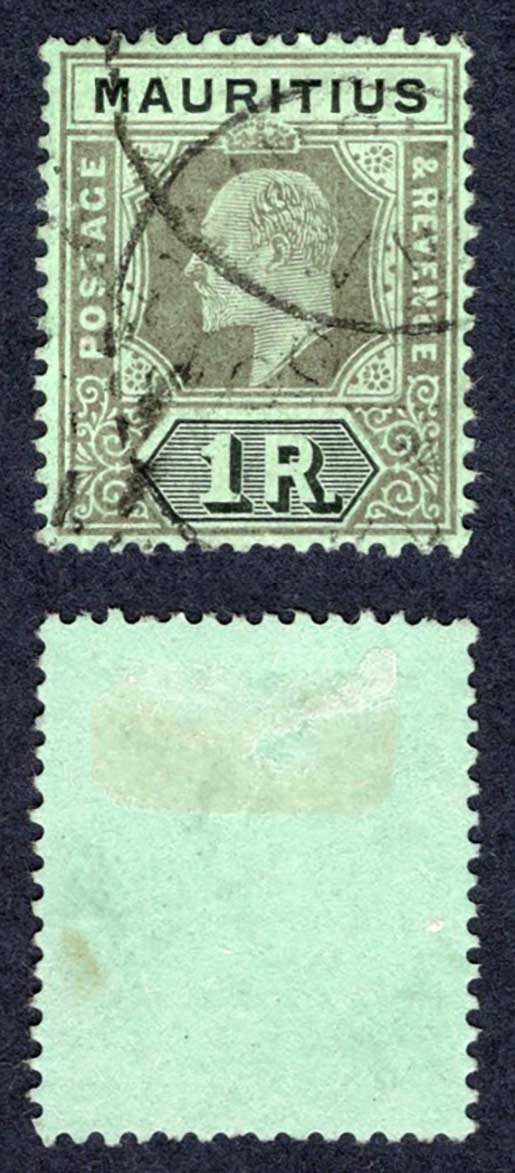 Mauritius SG192 1r Black/green CDS Cat 22 pounds