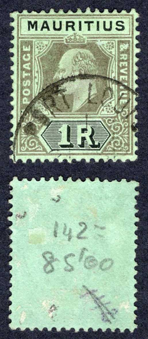 Mauritius SG192 1r Black/green CDS Cat 22 pounds