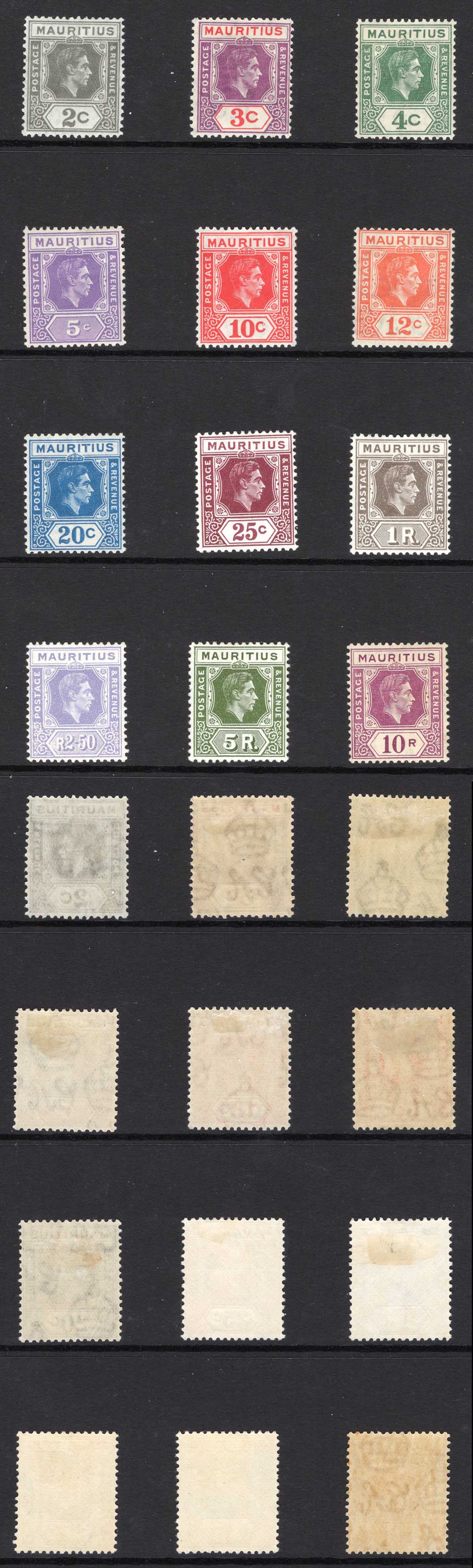 Mauritius SG252/63a 1938 Set of 12 M/M Cat pounds