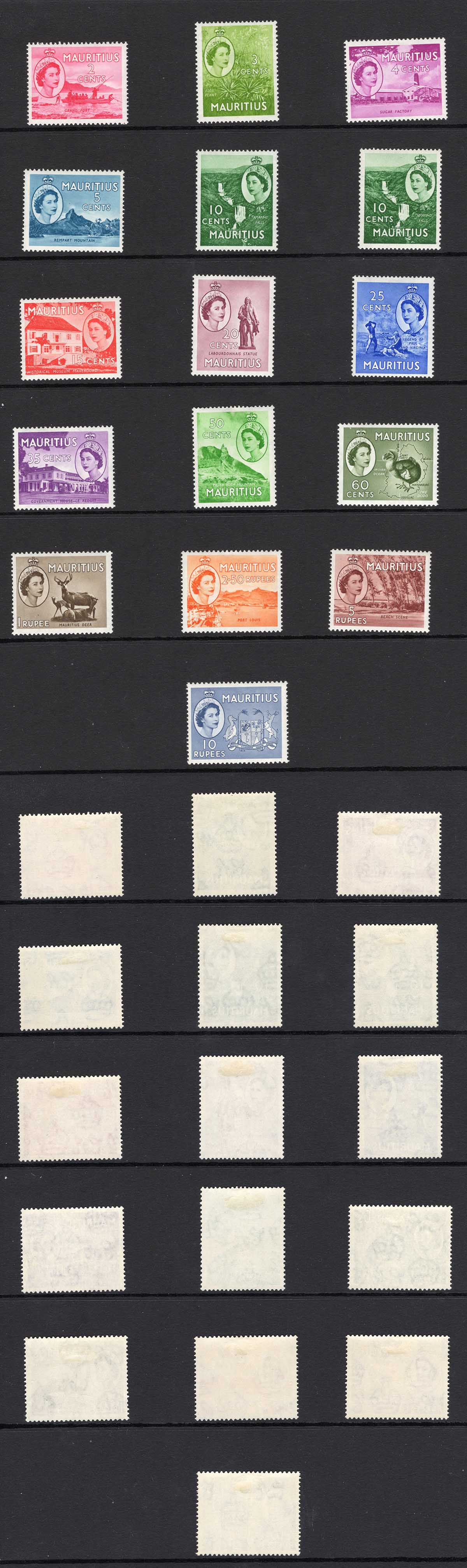 Mauritius SG293/306 1953 Set of 15 M/M Cat 70 pounds