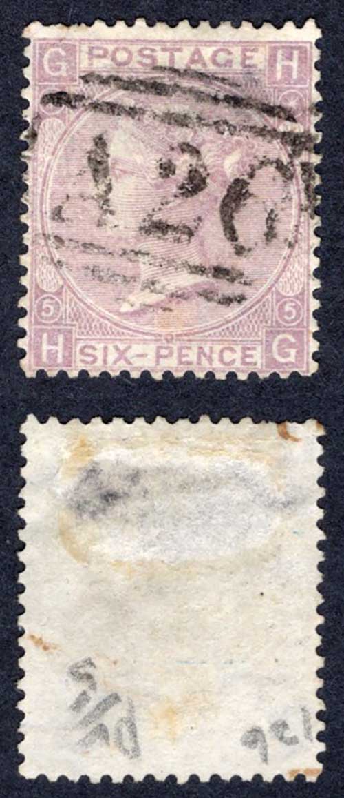 Gibraltar SGZ44 6d plate 5 with a A26 pmk Cat 38 pounds