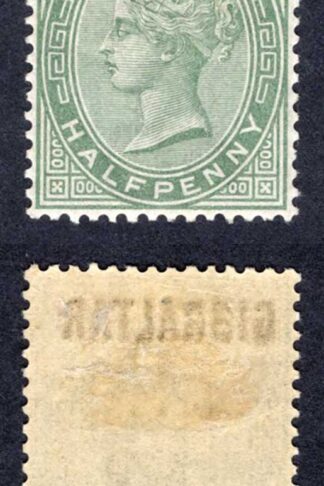 Gibraltar SG1 1/2d Dull Green M/M Cat 23 pounds