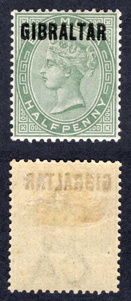 Gibraltar SG1 1/2d Dull Green M/M Cat 23 pounds