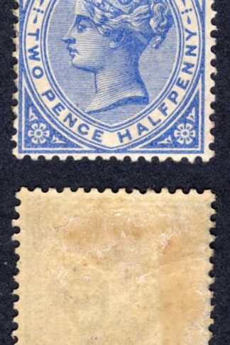 Gibraltar SG11 2 1/2d Blue Wmk CA M/M (toned) Cat 90 pounds