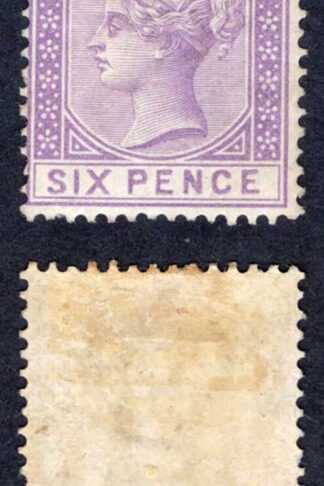 Gibraltar SG13 6d Lilac Mint (grubby on reverse) Cat 140 pounds