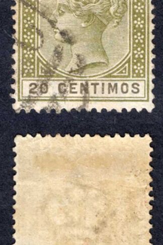 Gibraltar SG24 20c Olive-green and Brown used Cat 25 pounds