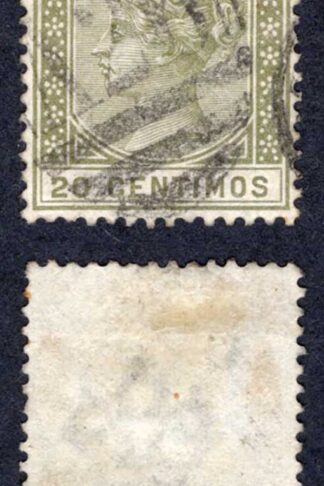 Gibraltar SG25 20c Olive-green used Cat 100 pounds