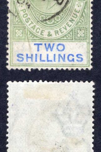 Gibraltar SG52 2/- Wmk CA Vertical crease CDS Cat 275 pounds