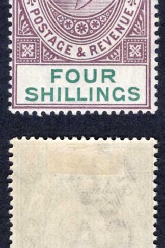Gibraltar SG53 KEVII 4/- Wmk CA M/M Cat 160 pounds