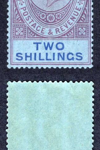 Gibraltar SG99a 2/- Reddish Purple and blue/blue Wmk Script M/M Cat 7.50 pounds