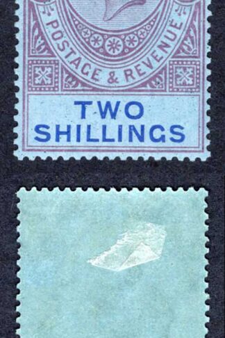 Gibraltar SG99a 2/- Reddish Purple and blue/blue Wmk Script M/M Cat 7.50 pounds