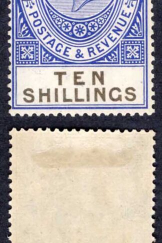 Gibraltar SG106 10/- Deep Ultramarine and black M/M Cat 32 pounds