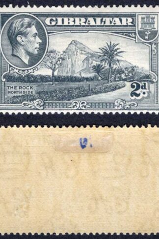 Gibraltar SG124 2d Grey perf 14 M/M Cat 32 pounds