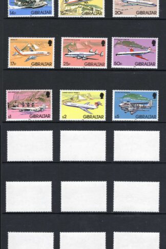 Gibraltar SG460/74 1982 Plane set of 15 M/M Cat 35 pounds