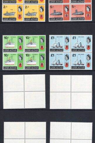 Gibraltar SG210/13 Ships High Values in Blocks U/M Cat 152 pounds