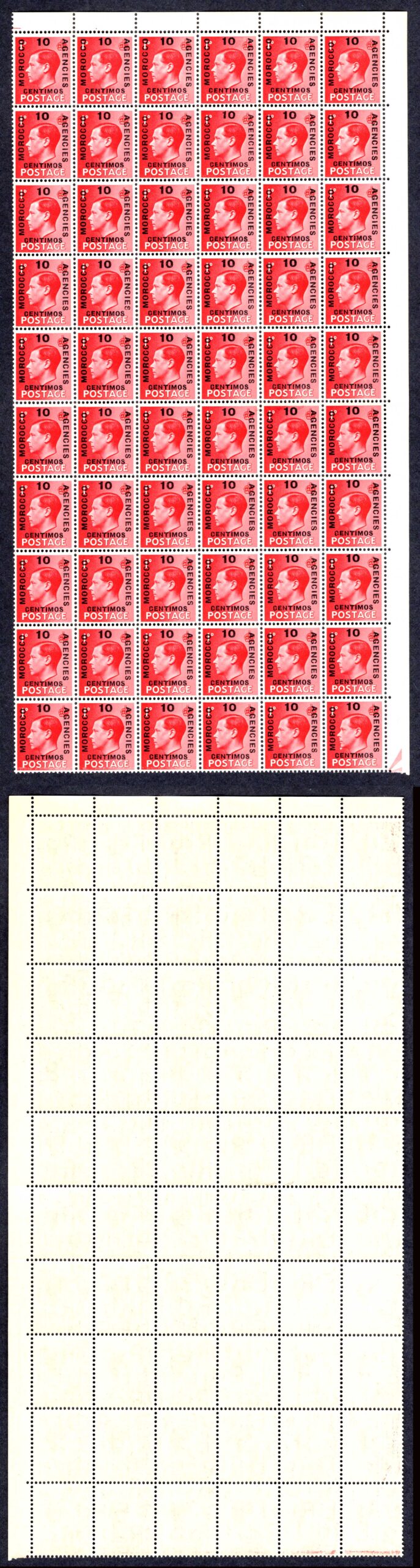 Morocco Agencies SG161a 10c on 1d Inc 5 x LONG Morocco U/M Cat 57.50 pounds