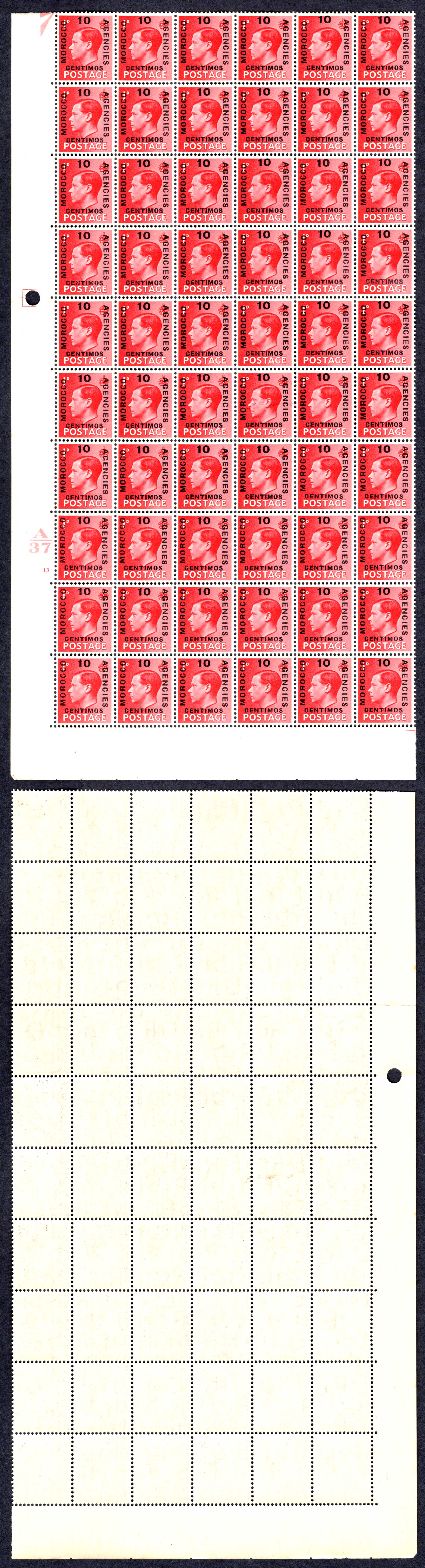 Morocco Agencies SG161a 10c on 1d Inc 20 x LONG Morocco U/M Cat 140 pounds
