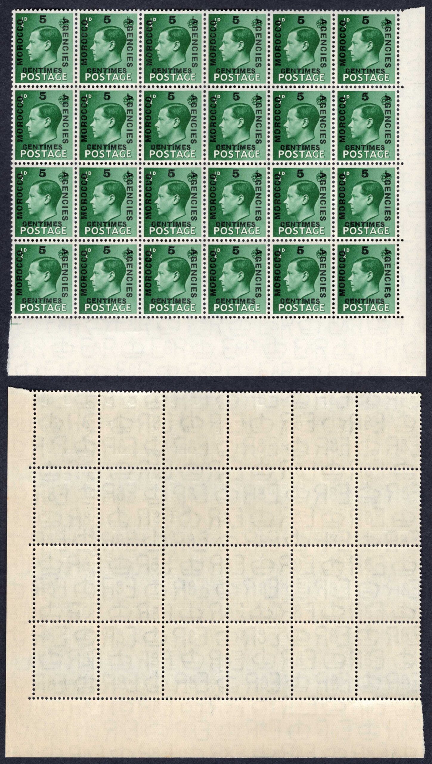 Morocco Agencies SG160 5c on1/2d Block of 24 U/M