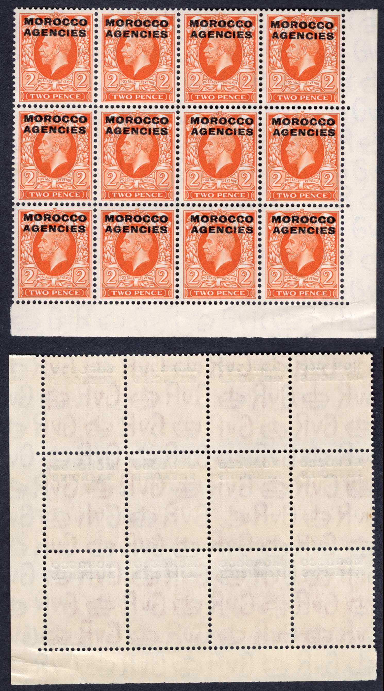 Morocco Agencies SG68 2d Photo Block of 12 U/M Cat 15+++ pounds