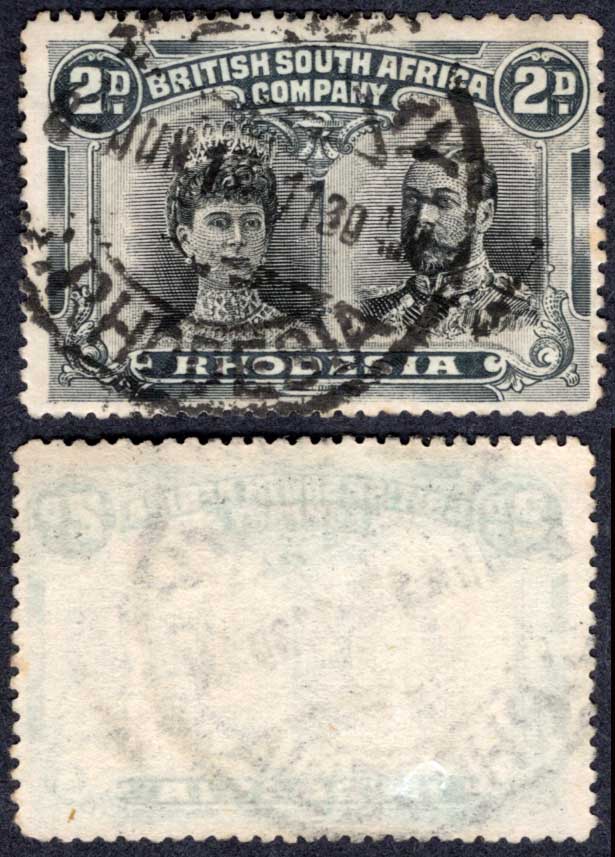 Rhodesia SG128 2d Perf 14 (listed as cheapest shade) used Cat 10 pounds