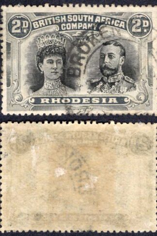 Rhodesia SG128 2d Perf 14 (listed as cheapest shade) used Cat 10 pounds